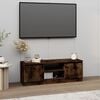 vidaXL TV Cabinet With Door Smoked Oak Engineered Wood Standard