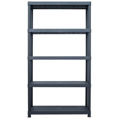 vidaXL Storage Shelf Racks 2 pcs Black 1102.3 lb 39.4"x15.7"x70.9" Plastic