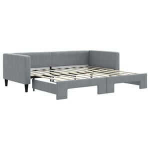 vidaXL Daybed With Trundle Light grey