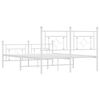 vidaXL Bed Frame White Steel Double Bed Frame Rectangular Modern