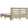 vidaXL Bed Frame Sonoma Oak Engineered wood and metal with plywood slats