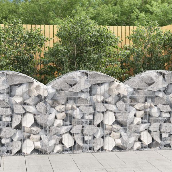 vidaXL Gabion Basket Silver Galvanized iron Medium