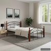 vidaXL Bed Frame Black and natural Powder-coated metal, solid oak wood