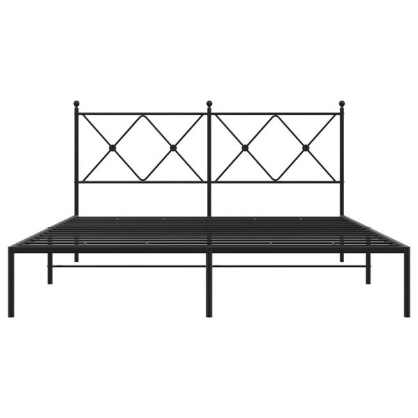 vidaXL Bed Frame Black Powder-coated steel Full Bed Frame Rectangular