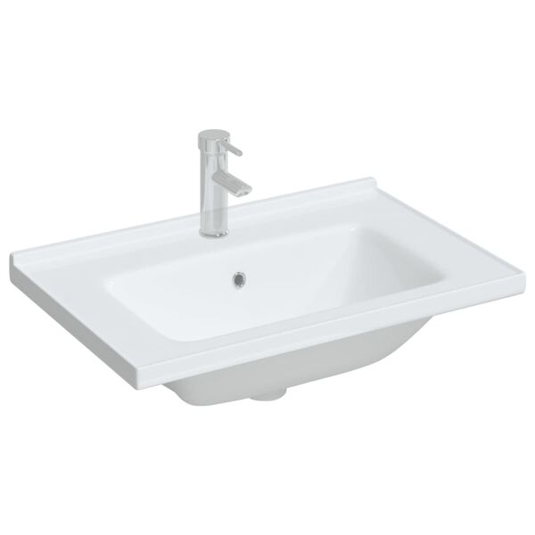 vidaXL Bathroom Sink White 28.0x18.9x7.7" Rectangular Ceramic