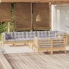 vidaXL Garden Lounge Set Grey Cushion, Pinewood Frame