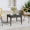 vidaXL Side Table Black PE rattan, powder-coated steel, tempered glass