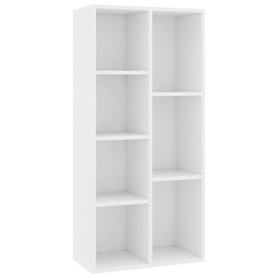 vidaXL Book Cabinet White 19.7"x9.8"x41.7" Engineered Wood