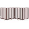 vidaXL Dog Gate Set of 4 Brown Poplar Wood 126 in total length