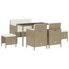 vidaXL Garden Dining Set Beige, Cream White, Black