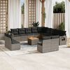 vidaXL Garden Sofa Set Grey PE rattan 14 Piece Set Modular