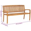 vidaXL Stacking Patio Bench with Cushion 62.6 " Solid Teak Wood