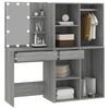 vidaXL LED Dressing Table With Cabinets Gray Sonoma Engineered wood, acrylic