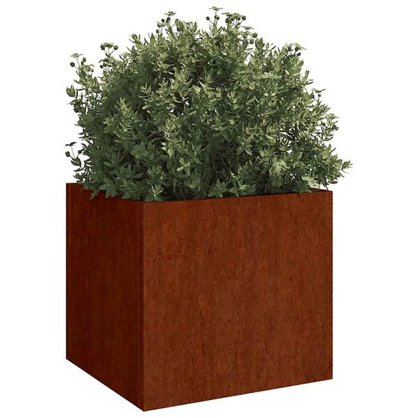 vidaXL Planter Rusty Corten Steel Medium Durable Planter Rectangular