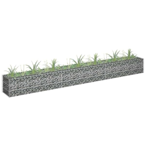 vidaXL Gabion Raised Bed Silver Galvanized steel 106.3 x 11.8 x 11.8 in