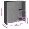 vidaXL Storage Cabinet with Door Light Grey 100 x 36 x 102 cm Rattan