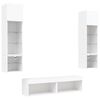vidaXL TV Wall Unit Set of 6 White Engineered wood and glass Large