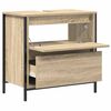 vidaXL Bathroom Basin Cabinet Sonoma Oak Engineered Wood, Steel Medium