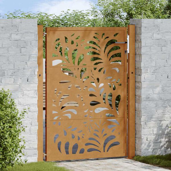 vidaXL Garden Gate 39.4x49.2" Weathering Steel Wave Design