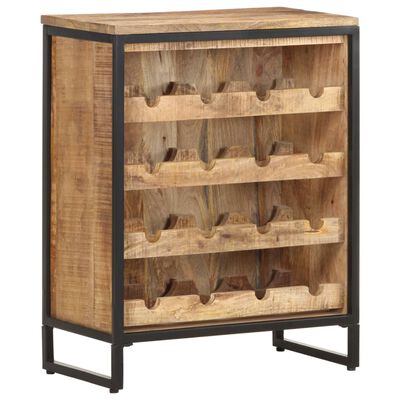 vidaXL Wine Cabinet 24.4"x13"x30.9" Rough Mango Wood