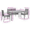 vidaXL Garden Dining Set Black PE Rattan Removable Covers
