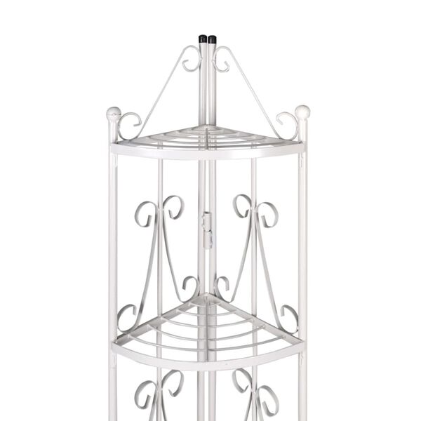 vidaXL Plant Stand White Steel 5-tier Durable Plant Rack Triangular