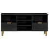 vidaXL TV Cabinet Black Engineered wood, Solid mango wood, Brass