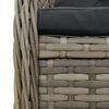 vidaXL Reclining Garden Chair Grey PE rattan Standard Outdoor Chair Size