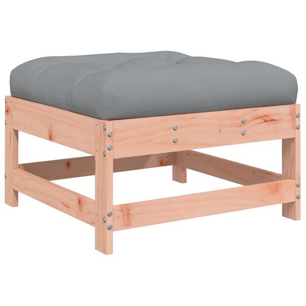 vidaXL Garden Footstool Grey and natural wood