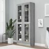 vidaXL Vitrine Cabinet Gray Sonoma Engineered wood, glass Tall