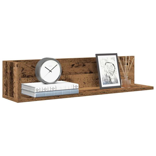 vidaXL Wall Shelf Rustic wood Engineered wood 29.5 in Reversible