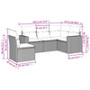 vidaXL Garden Sofa Set Grey PE Rattan Medium Modular Garden Sofa Set