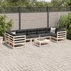 vidaXL Garden Sofa Set Natural Wood Solid pine wood Large Modular