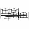 vidaXL Bed Frame Black Powder-Coated Steel Double Bed Frame