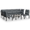 vidaXL Garden Lounge Set Black, Dark Grey