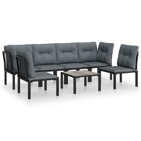 vidaXL Garden Lounge Set Black, Dark Grey