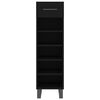 vidaXL Shoe Cabinet Black Engineered Wood, Iron Medium Shoe Cabinet