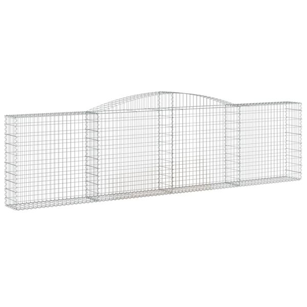 vidaXL Gabion Basket Set of 4 Silver Galvanized Iron
