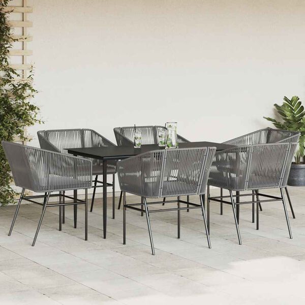 vidaXL Garden Dining Set Grey, Black