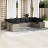 vidaXL Garden Sofa Set Light Gray PE Rattan Large Modular
