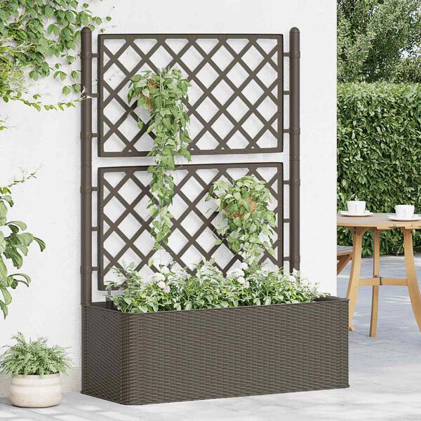 vidaXL Raised Bed Mocha Plastic (PP) Large Waterproof materials