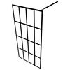 vidaXL Walk-in Shower Wall with Shelf Black 35.4"x76.8" ESG Glass&Aluminum