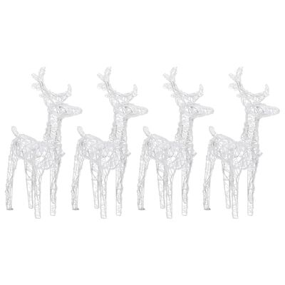 vidaXL Christmas Reindeers 4 pcs Warm White 160 LEDs Acrylic