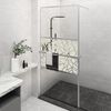 vidaXL Walk-in Shower Wall with Shelf Chrome 39.4x76.8" ESG Glass&Aluminium