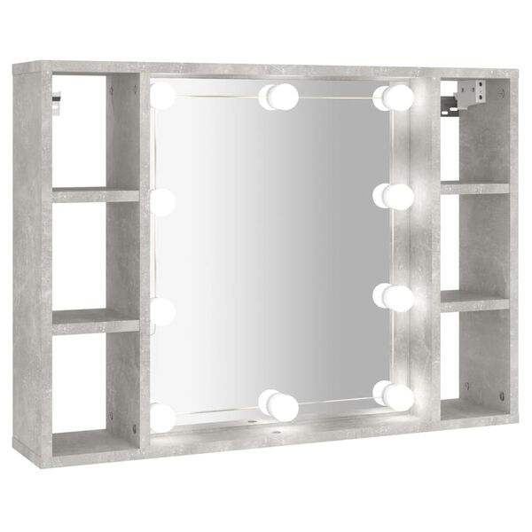 vidaXL Mirror Cabinet Concrete Gray Engineered Wood, Acrylic Medium