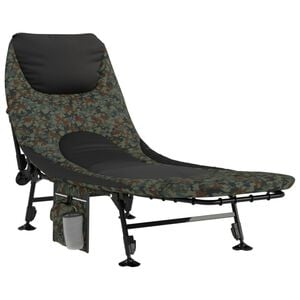vidaXL Fishing Bed Camouflage and black