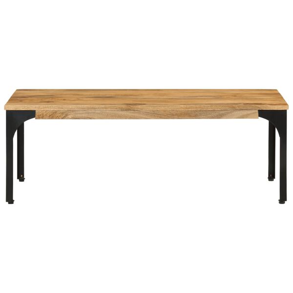 vidaXL Coffee Table Natural Wood and Black Solid mango wood Medium