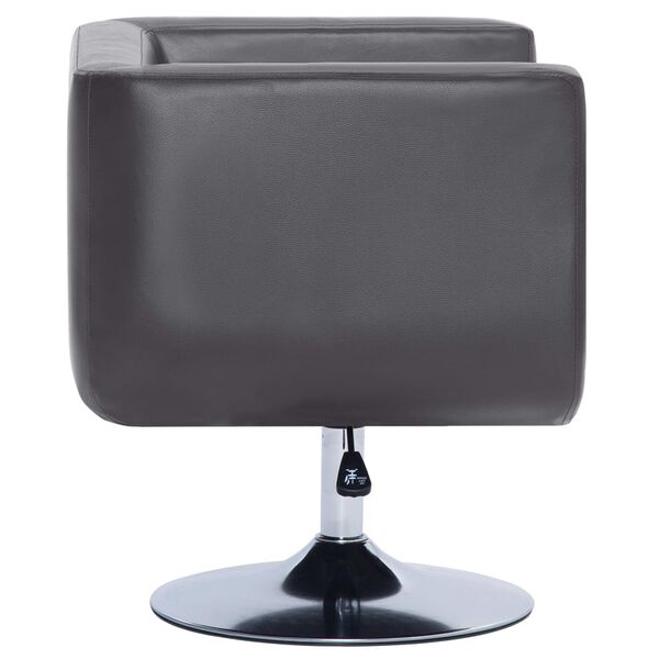 vidaXL Swivel Armchair Gray Faux Leather Medium Swivel Swivel Armchair