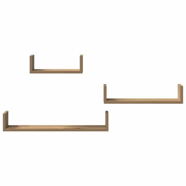 vidaXL Wall Shelf Set of 3 Artisan oak Engineered wood