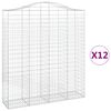 vidaXL Arched Gabion Baskets 12 pcs 78.7x19.7x220/240" Galvanised Iron